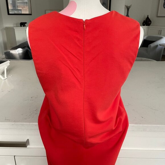 Diane von Furstenberg Designer Slvless Viscose Polyamide Dress Orange Sz 12 - Picture 7 of 13